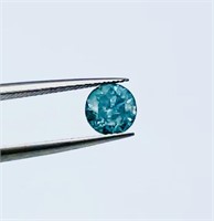 Certified 1.20ct Round Brilliant Fancy Sky Blue