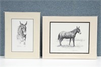 (2) Horse Sketch Prints-Signed & Numbered