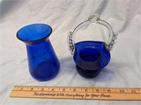 2 pcs. cobalt glass