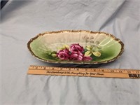 Handpainted rose dish