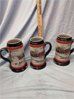 3 Budweiser mugs