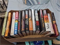 box of hard back books