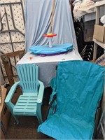 childs sprinkler,childs chair and beach chair
