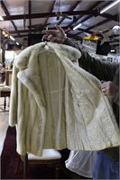 White mink quarter length coat