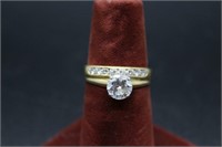 18kt Diamond Wedding Band & Engagement Ring Fused