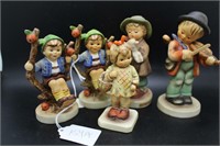 Five Goebel figurines: Four Goebels & 1 one Hummel