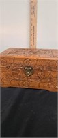 Carved Wood box, latch is little loose