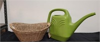 Basket with plant watering pitcher