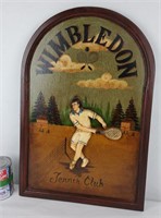 Plaque murale joueur relief Wimbledon bois&résine