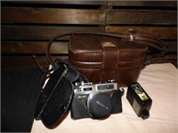 Vintage Yashica Electro 35 Camera w/Flash & Bag
