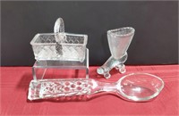Glass Spoon, Basket & Roller Skate Vase