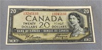 1954 Bank of Canada 20 dollar devil's face note