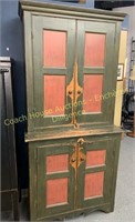 Early Quebec pine jam cabinet 21 x 41 x 84"
