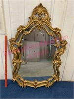 Large French wood framed mirror 35x54