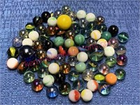 Collection of old marbles & shooters