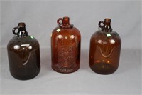 Lot - 3 Brown Jugs