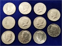 (11) Kennedy Half Dollars (Various Years)