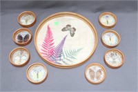 Round Butterfly Serving Tray & 8 Coasters