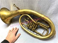 Unusual old brass horn instrument