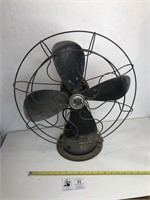 Large Black Vintage Fan w/ Cast Iron Base Untested