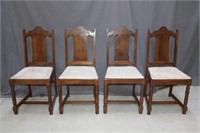 4 Walnut Dining Room Chairs