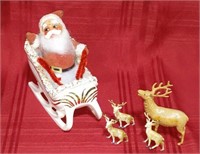 Vintage Santa in Ceramic Sleigh