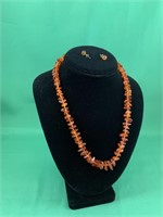 Amber Necklace with Earrings