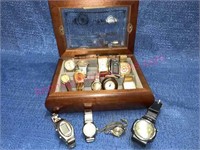 Jewelry box w/ (14) various watches