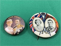 Two Authentic Vintage Royalty Buttons Pins