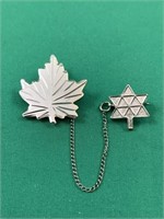 Sterling Silver Maple Leaf Tie Pin