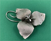 Sterling Silver Floral Brooch
