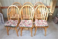 6 Oak Hoop Back chairs