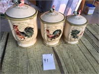 Rooster Canister Set (3) PCS
