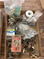 Casters, washers, screws, glue gun