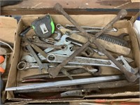 Wrenches,wire brush, tape measure