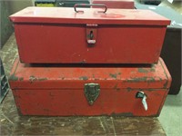 Two metal toolboxes