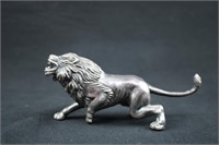 Vintage Hollow Silver-Colored Lion Figurine