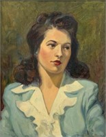 Paul L. Olson Portrait Painting of Woman.