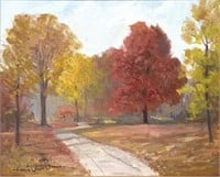 Francis (Clark) Brown Painting of Path & Trees.