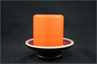 Ceramic Candle Pedestal with Candle