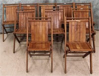 10 WOOD EVENT FOLDING CHAIRS*TUCK AWAY