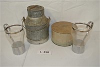 Misc Lot - glasses, small milk can, ect