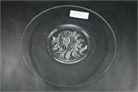 Glass Plate Depicting Flower