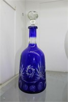 Cobalt stopper vase 14" H