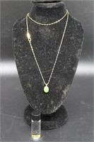 14kt Necklace With Emerald Pendant (1.3gtw) & Gold