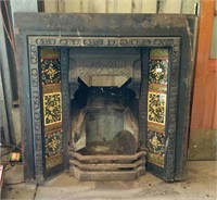 VICTORIAN FIREPLACE INSERT WITH ORIGINAL TILES