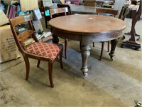 VICTORIAN EXT. DINING TABLE & 3 BEAUTIFULLY