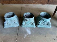 3 X SOLID COPPER ANTIQUE STANDS/ OR TOPS