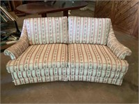 2 SEATER ANTIQUE COUCH IN SILK UPHOLSTRY