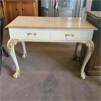 CHIPPENDALE STYLE CREAM AND GOLD 2drw